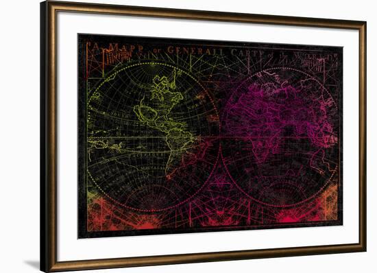 Map Etching II-Tom Frazier-Framed Giclee Print