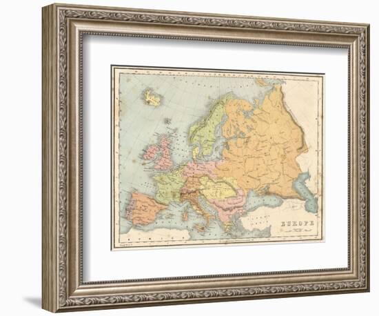 Map, Europe C1840-J Brown-Framed Photographic Print