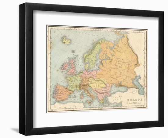 Map, Europe C1840-J Brown-Framed Photographic Print