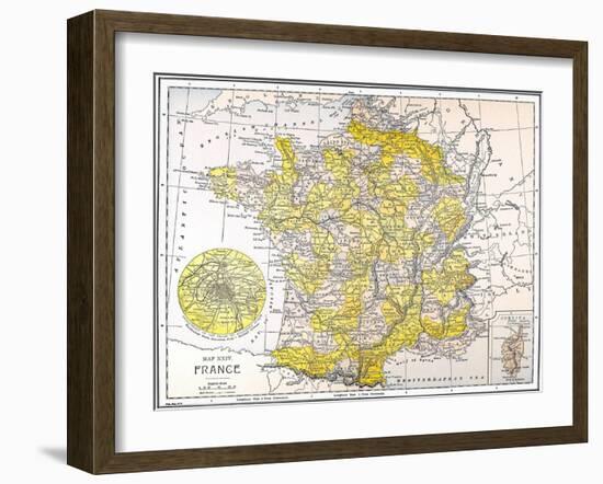 Map: France-null-Framed Giclee Print