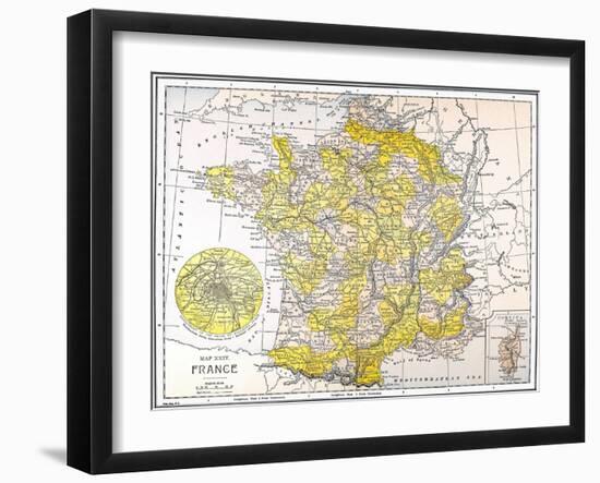 Map: France-null-Framed Giclee Print