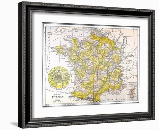 Map: France-null-Framed Giclee Print