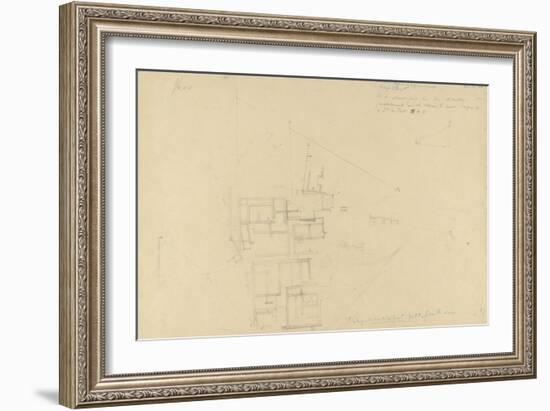 Map French Excavations at Elephantine Island in 1908-null-Framed Giclee Print