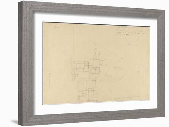 Map French Excavations at Elephantine Island in 1908-null-Framed Giclee Print