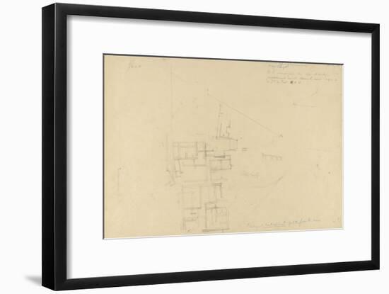 Map French Excavations at Elephantine Island in 1908-null-Framed Giclee Print