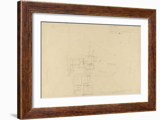 Map French Excavations at Elephantine Island in 1908-null-Framed Giclee Print