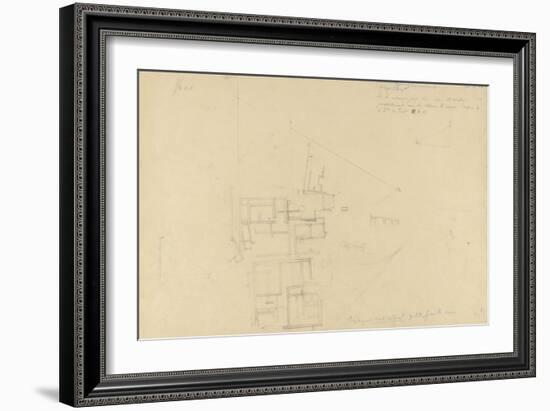 Map French Excavations at Elephantine Island in 1908-null-Framed Giclee Print