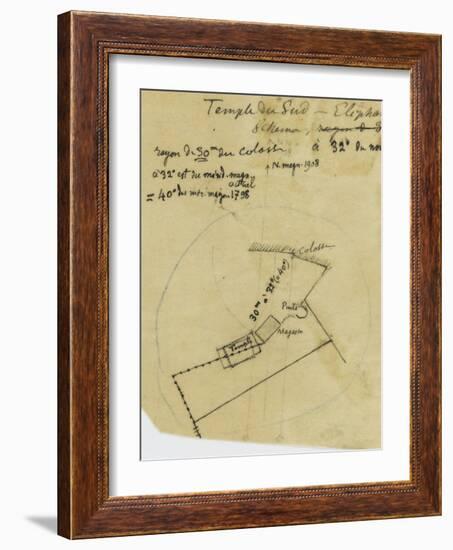 Map French Excavations at Elephantine Island in 1908-null-Framed Giclee Print