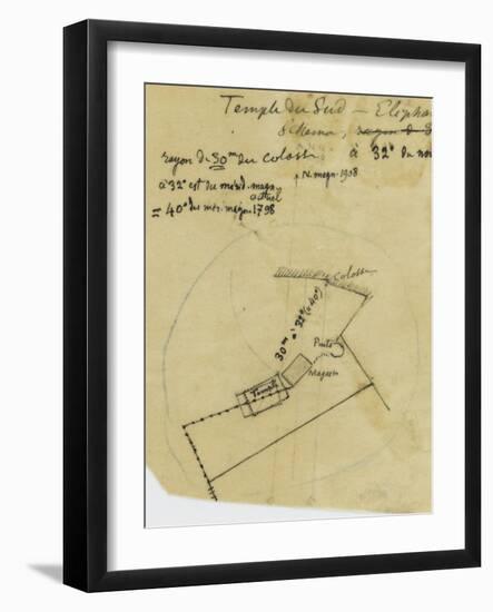 Map French Excavations at Elephantine Island in 1908-null-Framed Giclee Print