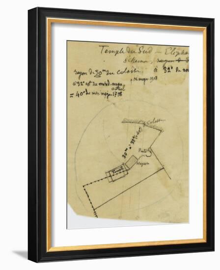 Map French Excavations at Elephantine Island in 1908-null-Framed Giclee Print