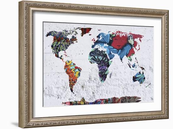 Map Graffiti-Mark Ashkenazi-Framed Giclee Print