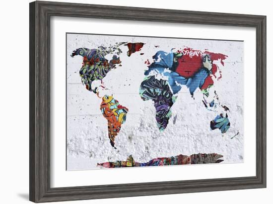 Map Graffiti-Mark Ashkenazi-Framed Giclee Print