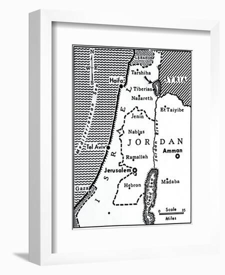 Map Indicating Israeli Attacks on Syria-null-Framed Giclee Print