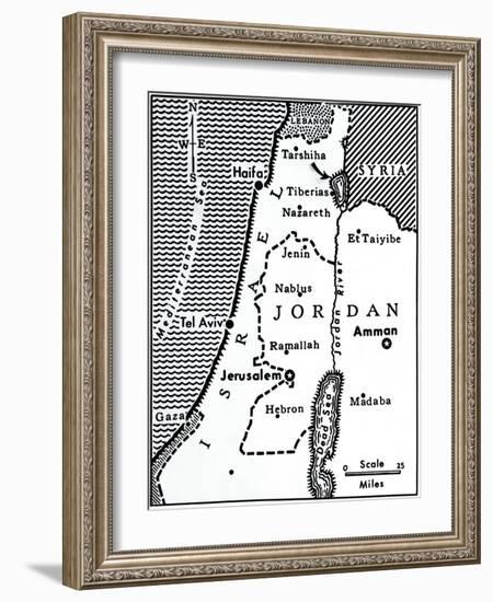 Map Indicating Israeli Attacks on Syria-null-Framed Giclee Print