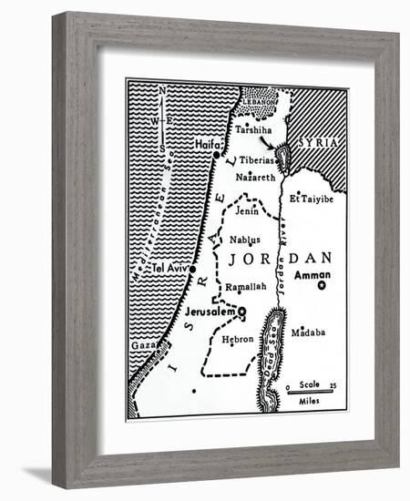 Map Indicating Israeli Attacks on Syria-null-Framed Giclee Print