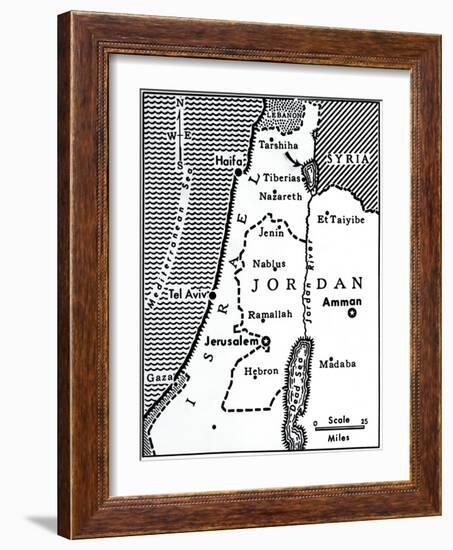 Map Indicating Israeli Attacks on Syria-null-Framed Giclee Print