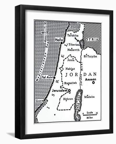 Map Indicating Israeli Attacks on Syria-null-Framed Giclee Print