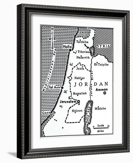 Map Indicating Israeli Attacks on Syria-null-Framed Giclee Print