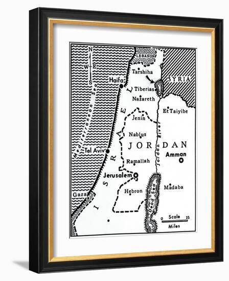 Map Indicating Israeli Attacks on Syria-null-Framed Giclee Print