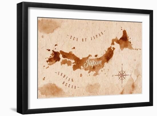 Map Japan Retro-anna42f-Framed Art Print