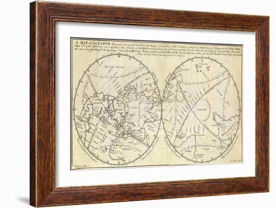 Map Marking Transit of Venus, 1770-Science Source-Framed Giclee Print