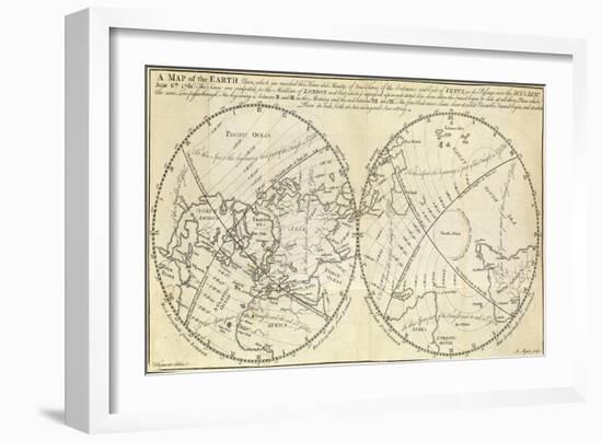 Map Marking Transit of Venus, 1770-Science Source-Framed Giclee Print