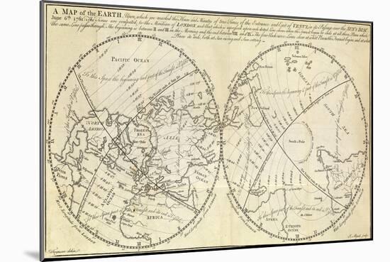 Map Marking Transit of Venus, 1770-Science Source-Mounted Giclee Print