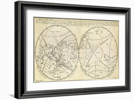 Map Marking Transit of Venus, 1770-Science Source-Framed Giclee Print