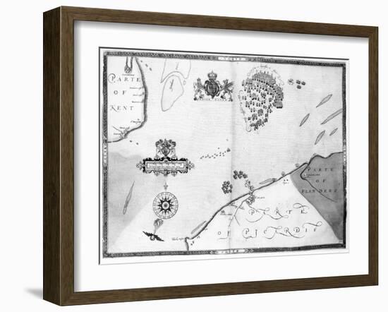 Map No.10 showing the route of the Armada fleet, engraved by Augustine Ryther, 1588-Robert Adams-Framed Giclee Print