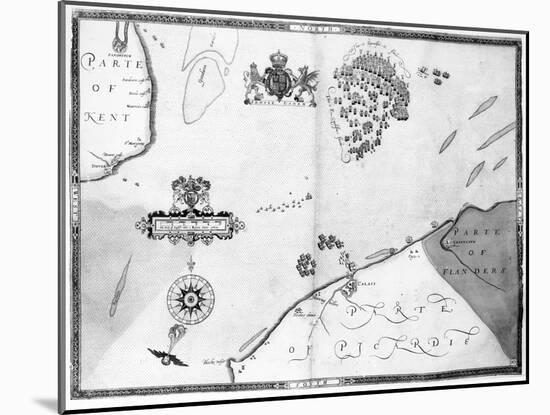 Map No.10 showing the route of the Armada fleet, engraved by Augustine Ryther, 1588-Robert Adams-Mounted Giclee Print