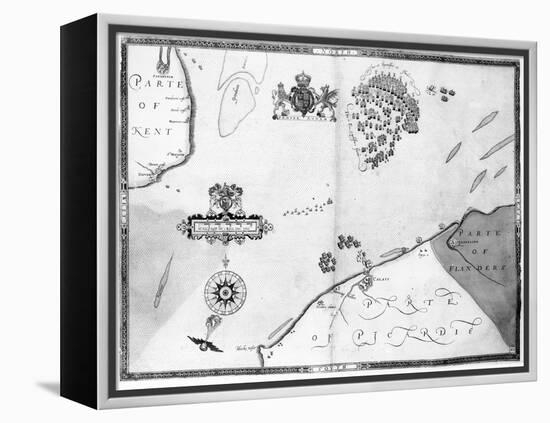 Map No.10 showing the route of the Armada fleet, engraved by Augustine Ryther, 1588-Robert Adams-Framed Premier Image Canvas