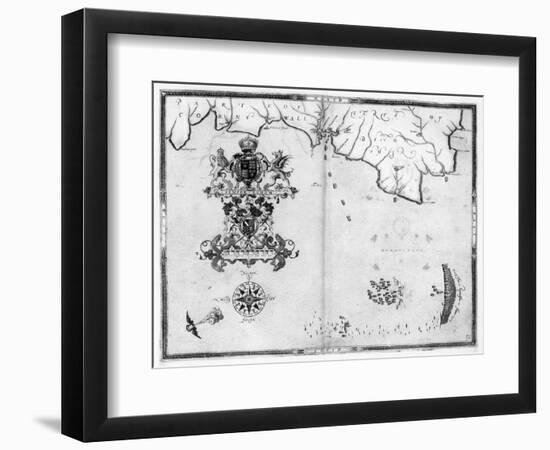 Map No.4 Showing the route of the Armada fleet, engraved by Augustine Ryther; 1588-Robert Adams-Framed Giclee Print