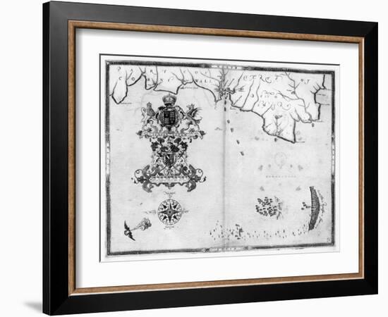 Map No.4 Showing the route of the Armada fleet, engraved by Augustine Ryther; 1588-Robert Adams-Framed Giclee Print