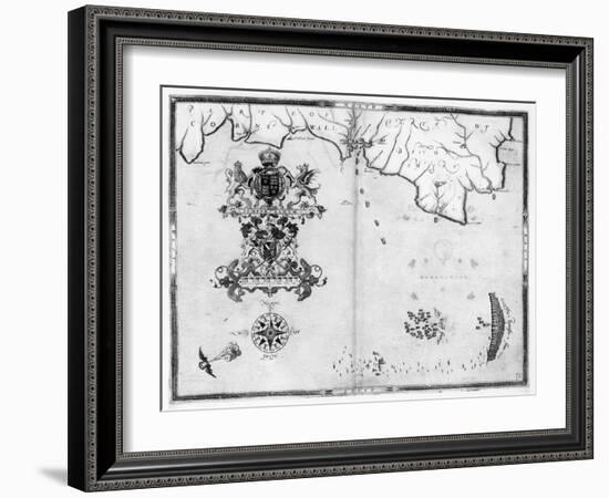 Map No.4 Showing the route of the Armada fleet, engraved by Augustine Ryther; 1588-Robert Adams-Framed Giclee Print