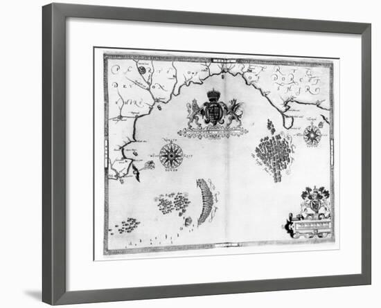 Map No.5 Showing the route of the Armada fleet, engraved by Augustine Ryther, 1588-Robert Adams-Framed Giclee Print