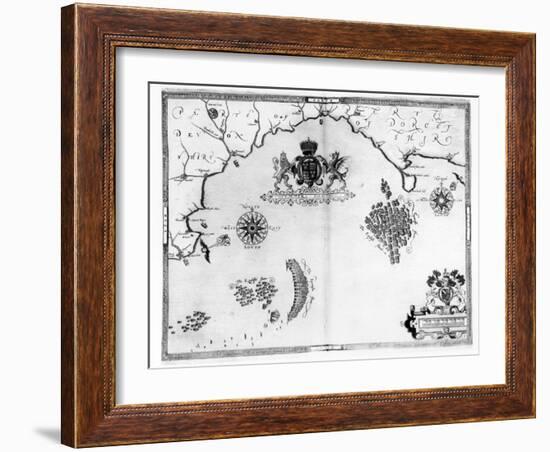 Map No.5 Showing the route of the Armada fleet, engraved by Augustine Ryther, 1588-Robert Adams-Framed Giclee Print