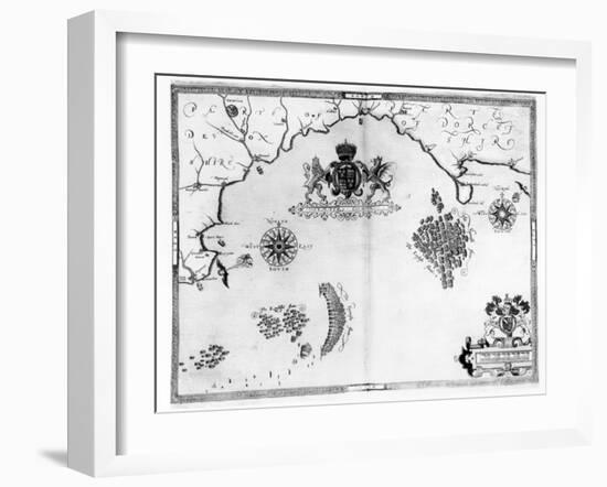 Map No.5 Showing the route of the Armada fleet, engraved by Augustine Ryther, 1588-Robert Adams-Framed Giclee Print