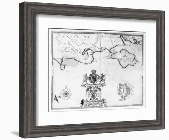 Map No.7 showing the route of the Armada fleet, engraved by Augustine Ryther, 1588-Robert Adams-Framed Giclee Print