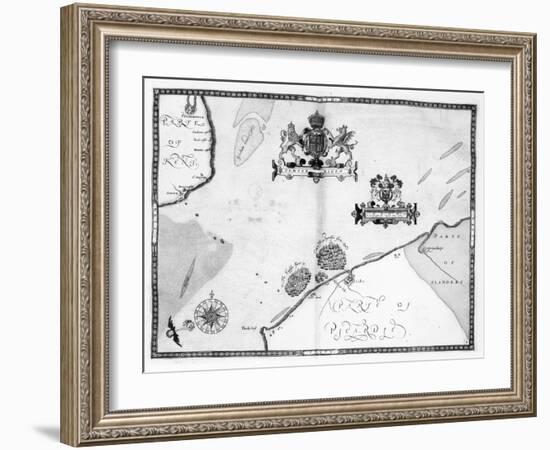 Map No.9 showing the route of the Armada fleet, engraved by Augustine Ryther, 1588-Robert Adams-Framed Giclee Print