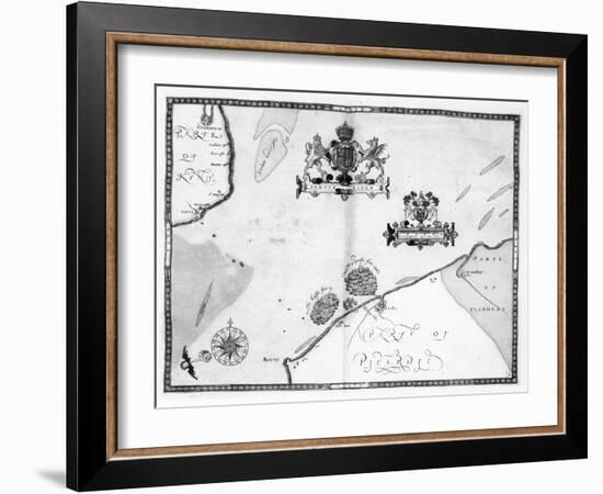 Map No.9 showing the route of the Armada fleet, engraved by Augustine Ryther, 1588-Robert Adams-Framed Giclee Print