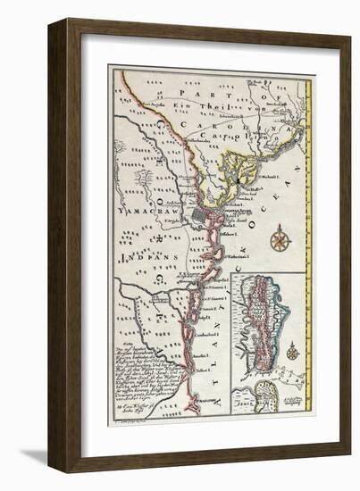 Map: North America, C1700-null-Framed Giclee Print