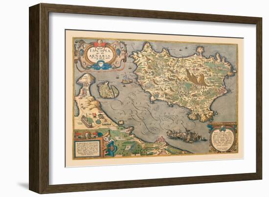 Map of a Mediterranean Island-Abraham Ortelius-Framed Art Print