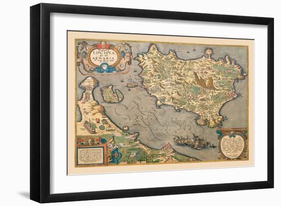 Map of a Mediterranean Island-Abraham Ortelius-Framed Art Print