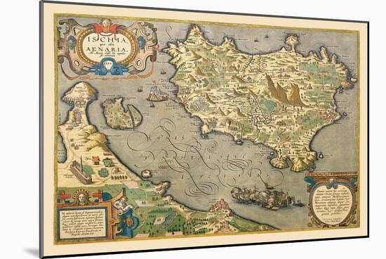 Map of a Mediterranean Island-Abraham Ortelius-Mounted Art Print