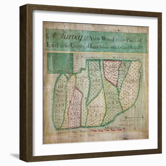 Map of Abbey Wood, part of Erith or Lesnes Manor on the eastern boundary of Woolwich, Kent, 1791-Anon-Framed Giclee Print