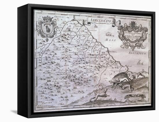 Map of Abruzzo Citeriore, Italy-null-Framed Premier Image Canvas