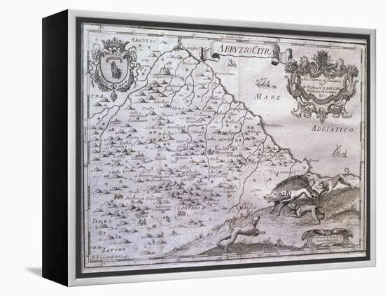 Map of Abruzzo Citeriore, Italy-null-Framed Premier Image Canvas