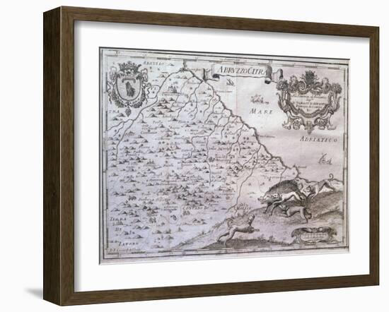 Map of Abruzzo Citeriore, Italy-null-Framed Giclee Print