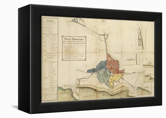 Map of Acireale, Catania-null-Framed Premier Image Canvas