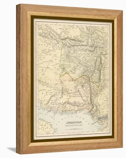 Map of Afghanistan and Beluchistan-null-Framed Premier Image Canvas